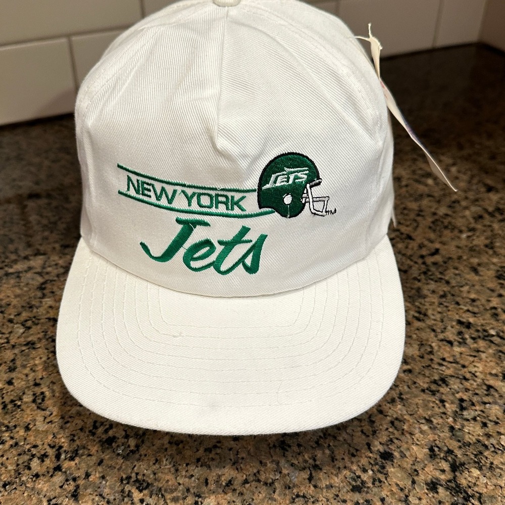 Vtg New York Jets Hat ANNCO NFL Professional Model White Green Deadstock New